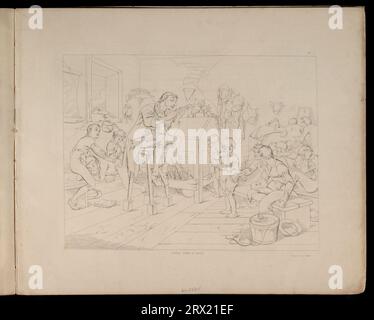 Lithographie, Untitled (Ichabod Crane from Legend of Sleepy Hollow). DL*60.2424. Peters druckt die Kollektion. Stockfoto