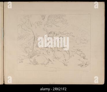 Lithographie, Untitled (Ichabod Crane from Legend of Sleepy Hollow). DL*60.2426. Peters druckt die Kollektion. Stockfoto