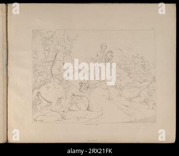 Lithographie, „Untitled (Legend of Sleepy Hollow Illustration)“. DL*60.2428. Peters druckt die Kollektion. Stockfoto