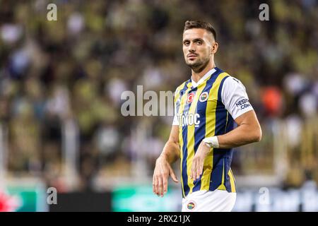 Istanbul, Türkei. September 2023. Dusan Tadic (10) aus Fenerbahce, gesehen während des UEFA Conference League-Spiels zwischen Fenerbahce und dem FC Nordsjaelland im Fenerbahce Sukru Saracoglu Stadion in Istanbul. (Foto: Gonzales Photo/Alamy Live News Stockfoto