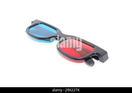 Anaglyphenbild einer 3D-Brille mit selektivem Fokus Stockfoto