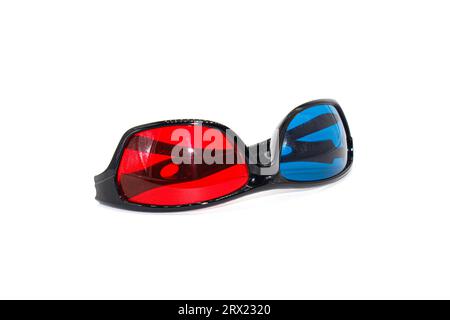 Anaglyphenbild einer 3D-Brille mit selektivem Fokus Stockfoto