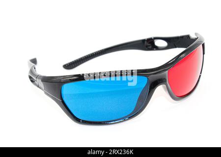 Anaglyphenbild einer 3D-Brille mit selektivem Fokus Stockfoto