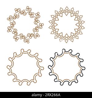 Antike griechische Rundrahmen mit antiken Grenzen aus Griechenland Stock Vektor