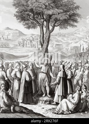 Johannes der Täufer, Predigt in der Wüste von Judäa. Illustration für das Leben unseres Herrn Jesus Christus, geschrieben von den vier Evangelisten, 1853 Stockfoto