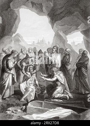 Die Auferstehung des Lazarus. Illustration für das Leben unseres Herrn Jesus Christus, geschrieben von den vier Evangelisten, 1853 Stockfoto