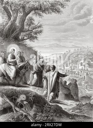 Jesus weint über Jerusalem. Illustration für das Leben unseres Herrn Jesus Christus, geschrieben von den vier Evangelisten, 1853 Stockfoto