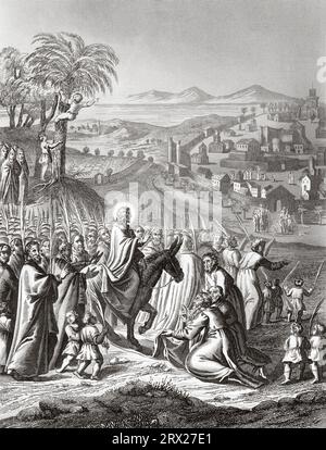 Der triumphale Einzug Jesu nach Jerusalem. Illustration für das Leben unseres Herrn Jesus Christus, geschrieben von den vier Evangelisten, 1853 Stockfoto