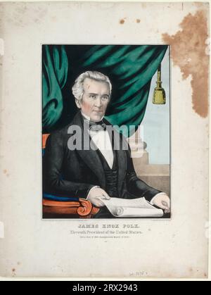 Lithographie, James Knox Polk. DL*60.3170. Peters Prints Collection. Stockfoto