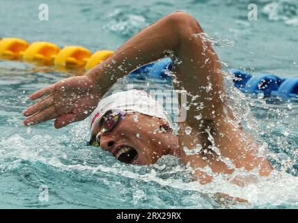 Hangzhou, chinesische Provinz Zhejiang. September 2023. Zhang Linbin aus China nimmt am 22. September 2023 an den 19. Asienspielen in Hangzhou in der ostchinesischen Provinz Zhejiang Teil. Quelle: Wan Xiang/Xinhua/Alamy Live News Stockfoto
