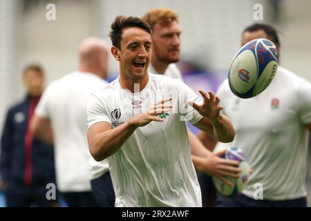 Englands Alex Mitchell während einer Trainingseinheit im Stade Pierre Mauroy, Villeneuve-d'Ascq. Bilddatum: Freitag, 22. September 2023. Stockfoto