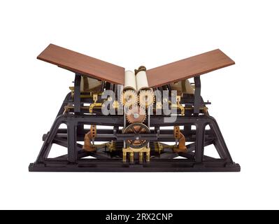 Patentmodell. Doppelzylinder-Flachbettdruckmaschine, Hoe, 1842, Patent-Nr. 2629. GA.11023. Stockfoto