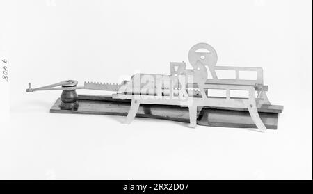 Patentmodell. Flachbettdruckmaschine, Northrup, Patent-Nr. 9408, von 4' x 5' bwn. GA*89797.009408. Stockfoto