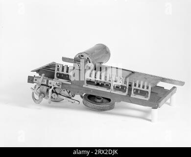 Patentmodell. Flachbettzylinderdruckmaschine, Hoe and Tucker, Patent-Nr. 108785. GA*89797.108785. Stockfoto