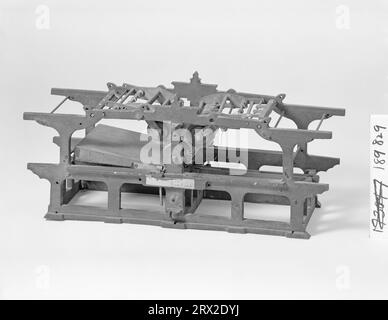 Patentmodell. Flachbettzylinderdruckmaschine, Woodcock, Patent-Nr. 189829, von 4' x 5' bwn. GA*89797.189829. Stockfoto