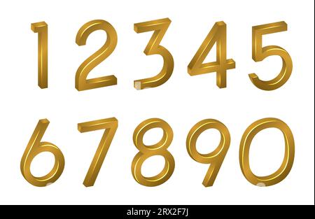 Number Collection isometrische mathematische Zahlen, Symbole und Symbole werden in 3D-Schrift auf weißem Hintergrund angezeigt. Vektordarstellung mit digitalem geometrischem Zeichen Stock Vektor