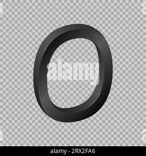 Isometrische mathematische Zahl Null, Symbolschriftart in 3D auf transparentem Hintergrund. Vektor-Illustration geometrische Figur mit Zeichen für Sie Stock Vektor