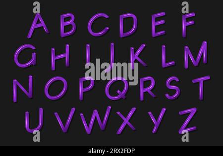Buchstaben in der isometrischen Schriftart 3D isoliert auf weißem Hintergrund. Alphabet, ABC für Textlabels und Namen Ihrer anderen Projekte. Vector Illustrati Stock Vektor