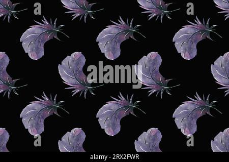 Nahtloses Wasserfarbenmuster, Halloween-Hintergrund. Vintage handgezeichnete Illustration Stockfoto