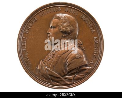 Medaille, Nathaniel Greene in Eutaw Springs, 1781, Vorderseite. NU*275799.0081. Stockfoto