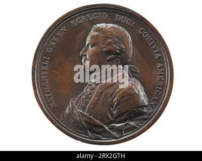 Medaille, Nathaniel Greene in Eutaw Springs, 1781, Vorderseite. NU*275799.0080. Stockfoto