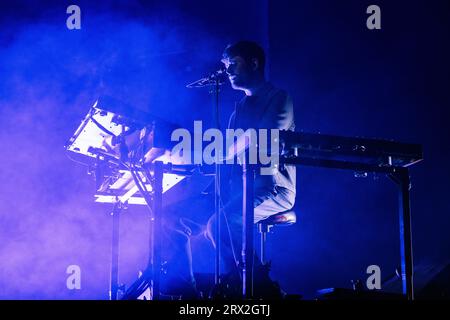 Mailand, Italien, 18. September 2023. Der englische Sänger und Musiker James Blake tritt live bei Fabrique in Mailand auf. Credits: Maria Laura Arturi/Alamy Live News Stockfoto