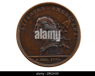 Medaille, Libertas Americana, 1782, Vorderseite. NU*245615.0017. Stockfoto