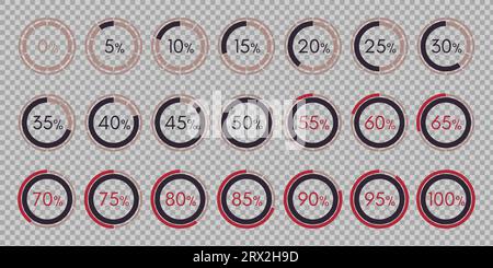 Digitale Sammlung von Infografiken auf transparenter Hintergrund-Vektor-Illustration isolieren. 0 5 10 15 20 25 30 35 40 45 50 55 60 65 70 75 80 Stock Vektor