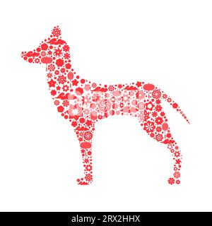 Zodiac-Symbol eines chinesischen Neujahrshunds 2018. Ein stilisierter Hund ist auf einem weißen Hintergrund isoliert. Vektorillustration für Postkarten, Banner, Grußkarten. Stock Vektor