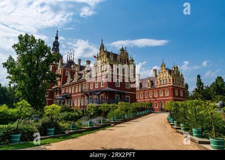 Schloss Muskau, Muskauer Park, UNESCO-Weltkulturerbe, Bad Muskau, Sachsen, Deutschland, Europa Stockfoto