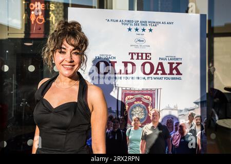 Schauspieler Claire Rogerson beim Premier of the Ken Loach Film „The Old Oak“ im Gala Theatre in Durham City, Großbritannien. 21/9/2023. Foto: Stuart Boulton Stockfoto