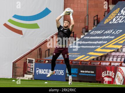 Edinburgh, Großbritannien. September 2023. Edinburgh. Schottland. Tynecastle Park 22. September 2023 Herzwärter Zander Clark im Training vor dem Cinch Scottish Premiership Match am Samstag in St Mirren (Foto: David Mollison/Alamy Live News) Stockfoto