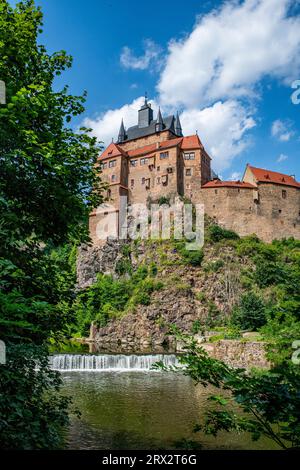 Schloss Kriebstein, am Fluss Zschopau, Kriebstein, Sachsen, Deutschland, Europa Stockfoto