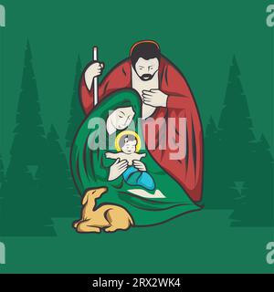 Jesus, der in bethlehem geboren wurde, ist unser Retter Stock Vektor