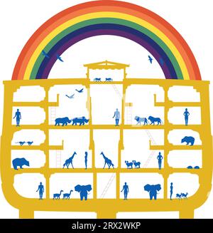 Vector Noah Ark Bibelgeschichte Stock Vektor