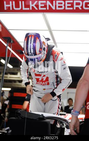Suzuka, Japan. September 2023. Suzuka, Japan, Freitag, 22. September: #27, Nico HUELKENBERG, HULKENBERG, GER, Haas F1 Team, während des Großen Preises der japanischen Formel 1 2023. Gebührenpflichtiges Bild, Foto und Copyright © PETERSON Mark ATP Images (PETERSON Mark/ATP/SPP) Credit: SPP Sport Press Photo. Alamy Live News Stockfoto