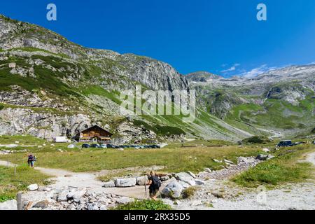 Malta: inn Kölnbreinstüberl am Stausee Kölnbrein der Kraftwerke Maltakraftwerke im Nationalpark hohe Tauern, Kärnten, Kärnten, Österreich Stockfoto