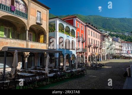 Piazza Grande, Locarno, Tessin, Schweiz, Europa Stockfoto