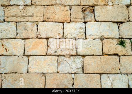 Sandsteinblockwand, Texturhintergrund Stockfoto