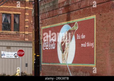 Unberührte Werbung für Coke, Yreka, Kalifornien Stockfoto