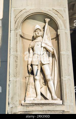 Statue von Fancesco Ferrucci, Uffizien, Florenz (Firenze), UNESCO World Heritage Site, Toskana, Italien, Europa Stockfoto