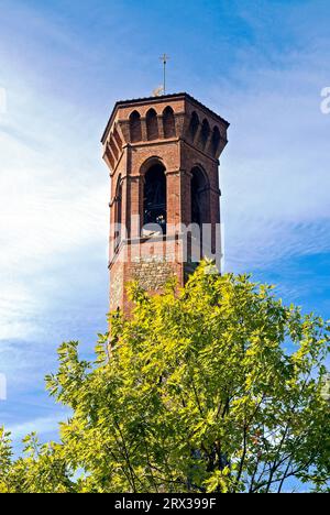 Belltower, Abbazia di San Salvatore e Lorenzo, Badia a Settimo, Provinz Florenz, Toskana, Italien, Europa Stockfoto