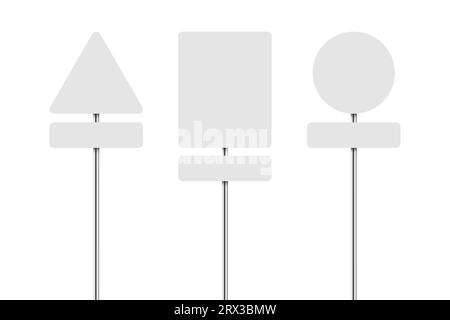 Leere weiße Straßenschilder. Vektorillustration Stock Vektor