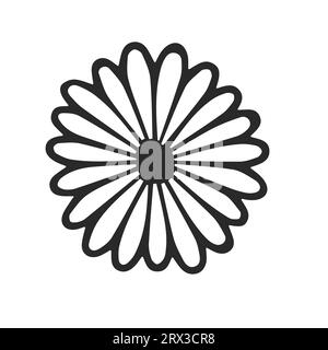 Handgezeichnete Vektorillustration der Blume. Logo-Design-Element auf weiß. Doodle-Symbol Stock Vektor