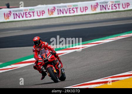 22. September 2023: Buddh International Circuit, Dankaur, Greater Noida, Uttar Pradesh, Indien: Freies Training vor dem Indischen Öl-Grand Prix von Indien; Francesco BAGNAIA Stockfoto