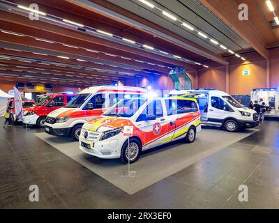 Wels, Österreich. 22. September 2023. „Die österreichische Leitmesse für Einsatzorganisationen“ Rettungskongress „Retter Messe Wels“ zeigt die neuesten Entwicklungen in den Bereichen Brandbekämpfung, Rettungs- und Polizeitechnik ©Andreas Stroh Credit: Andreas Stroh/Alamy Live News Stockfoto