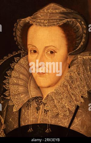 England, London, Portrait of Mary Queen of Scots (1542–87) eines unbekannten Künstlers nach einem Porträt von Nicholas Hilliard aus dem Jahr 1578 Stockfoto