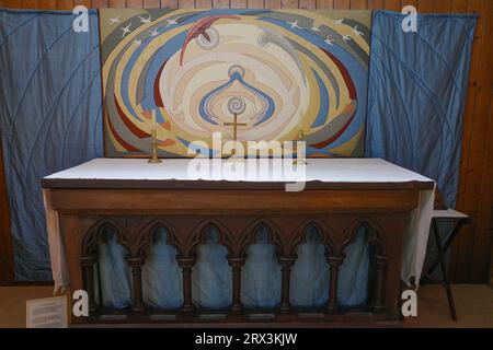 Low Newton, UK - 13. Juli 2023: St Mary's Church in Low Newton by the Sea, Northumbria Stockfoto