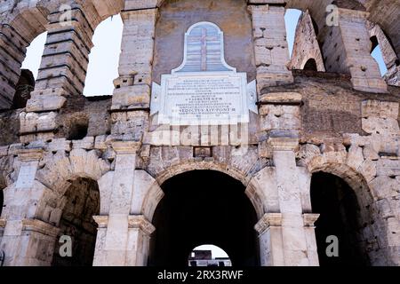 Der Haupteingang zum Kolosseum in Rom, Italien Stockfoto