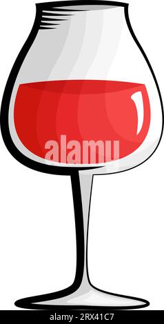 Glas Weintätowierung , Illustration, Vektor auf weißem Hintergrund. Stock Vektor